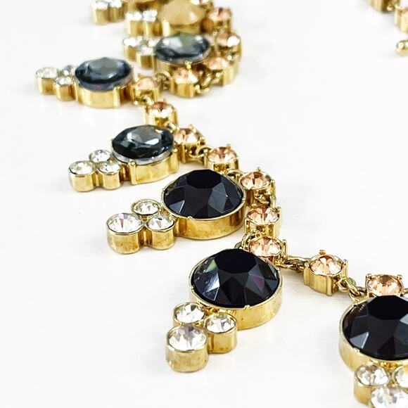 Ann Taylor Gray & Blush Stone Crystal Statement Necklace - Picture 7 of 8